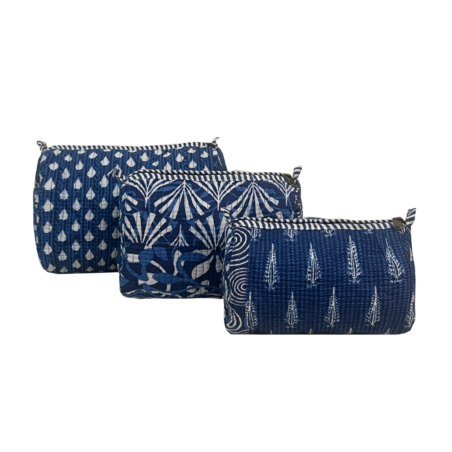 Blue Cosmetic Pouch Bag Set