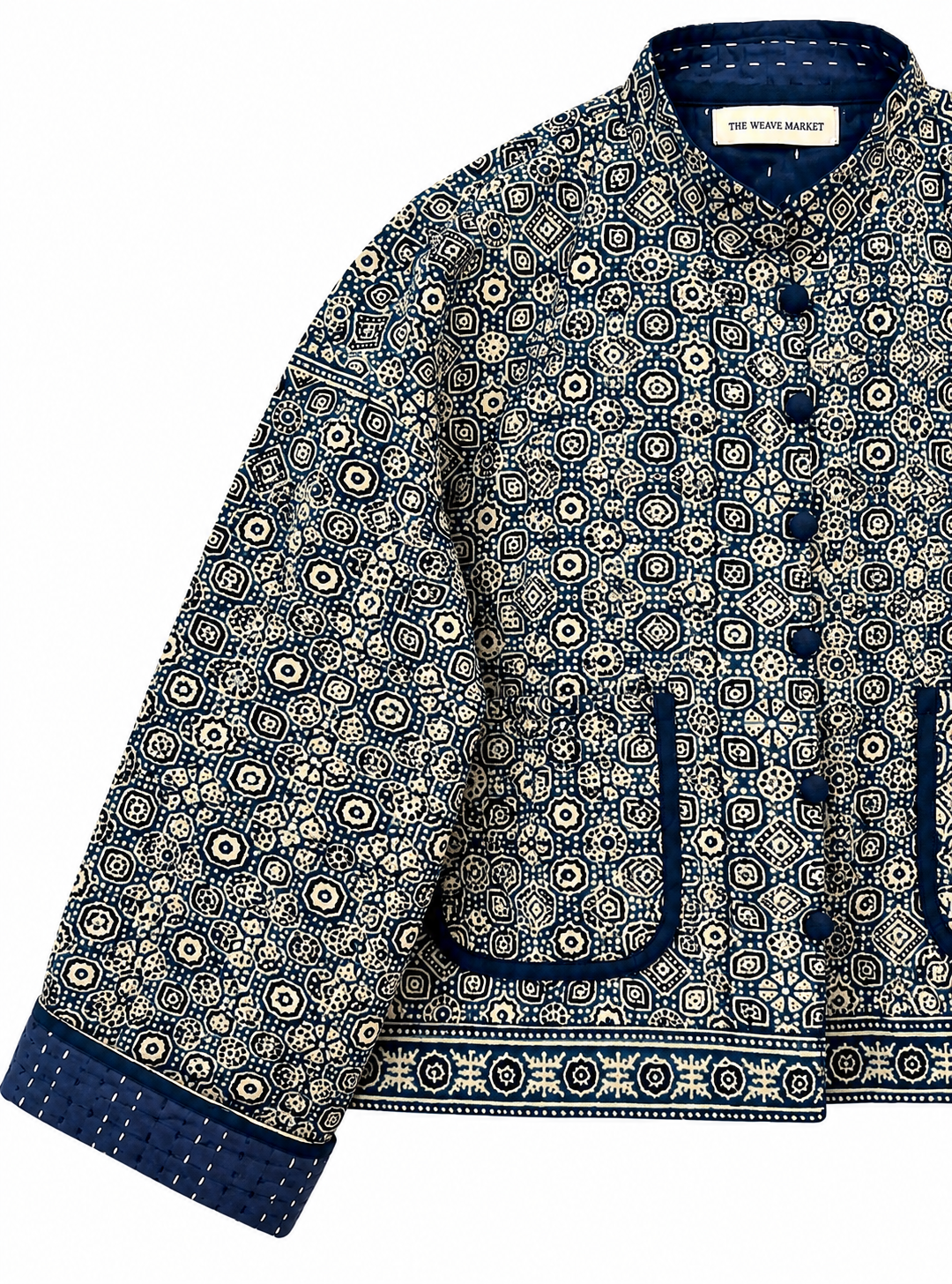 BLUE AJRAK - KANTHA JACKET