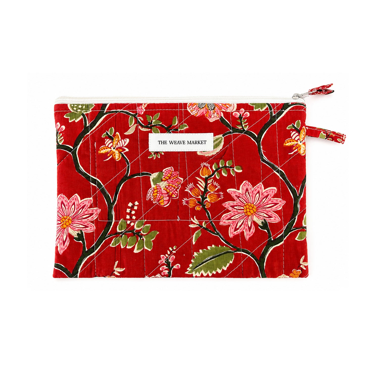 Red Floral Makeup Pouch
