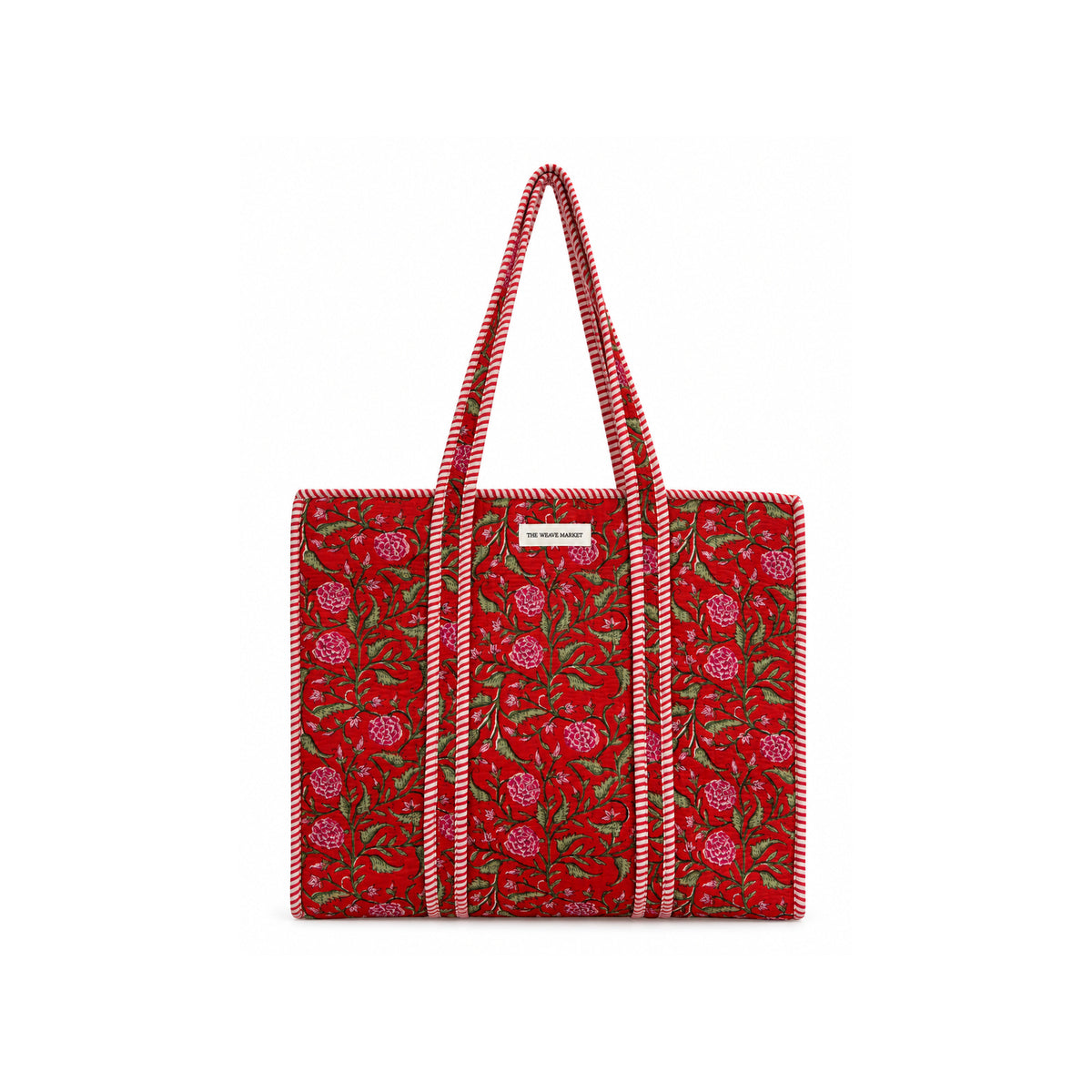 Crimson Flora Tote