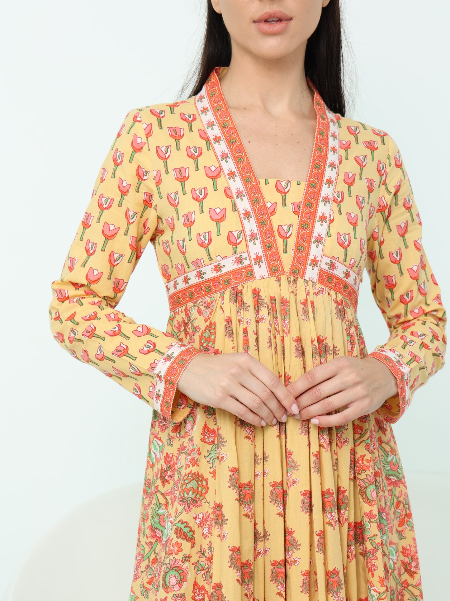 Honey Floral Yellow Maxi Dress