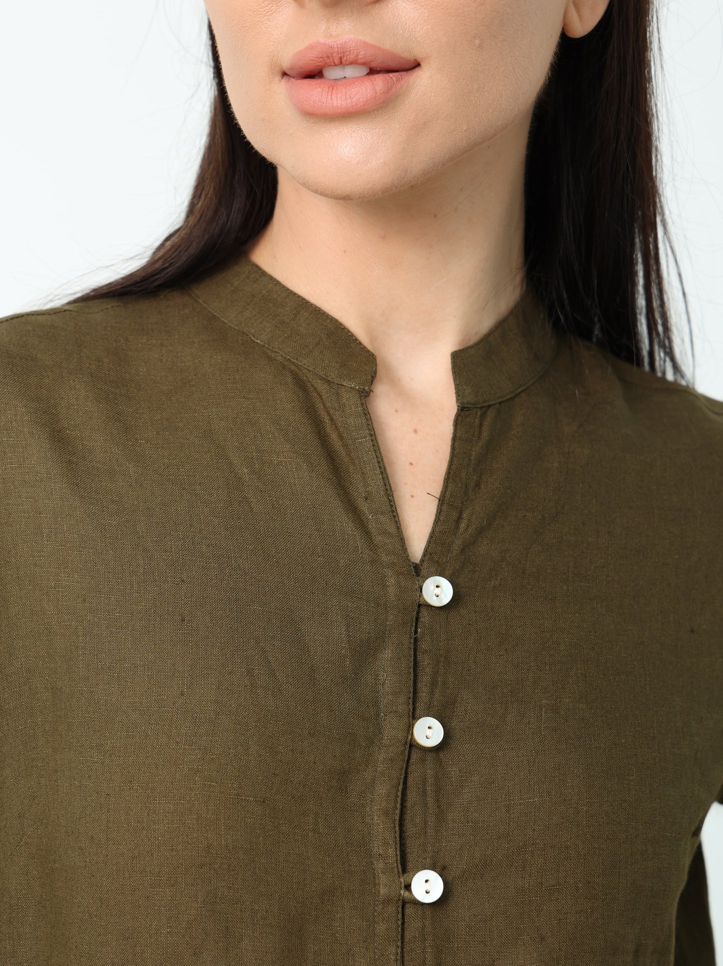 Olive Green Button Down Dress