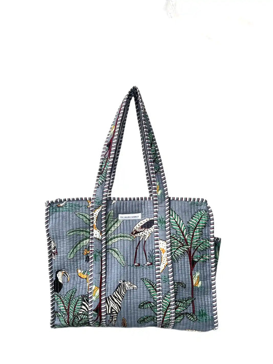 African Safari Grey Tote Bag