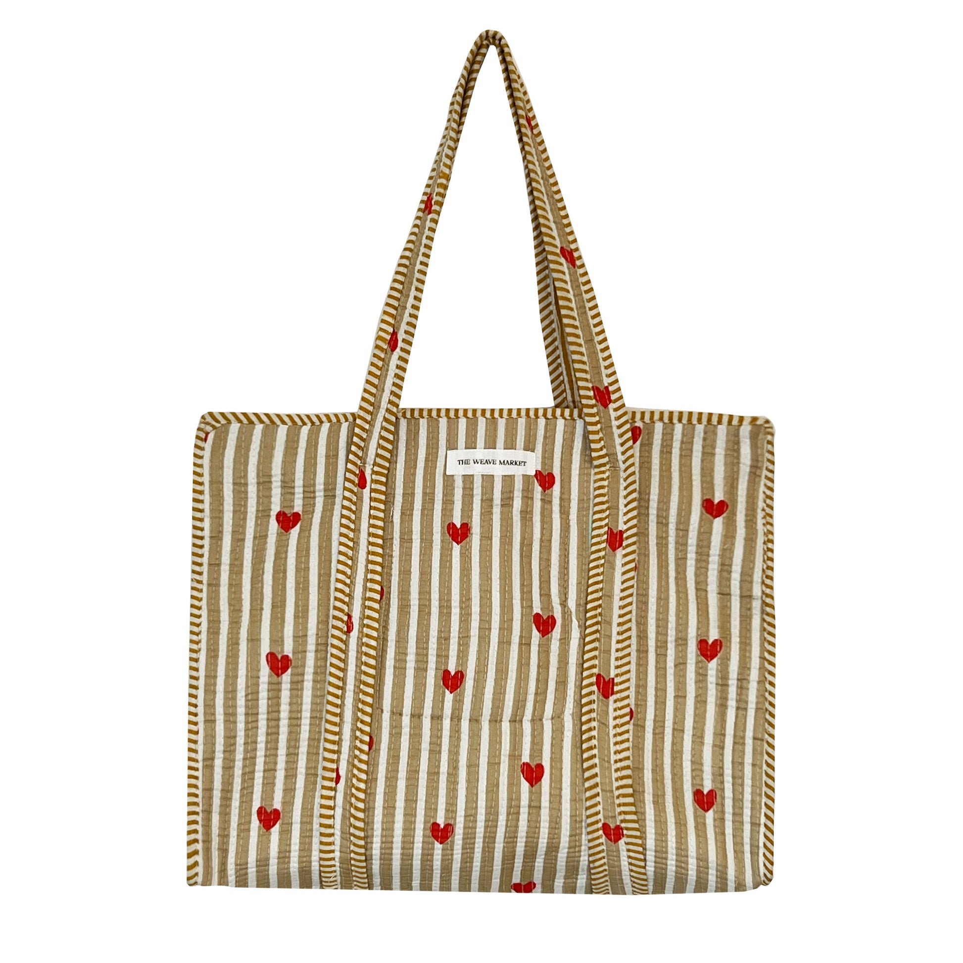 Beige Hearts Tote bag UAE