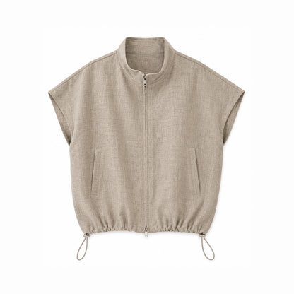 Beige Sleeveless Jacket