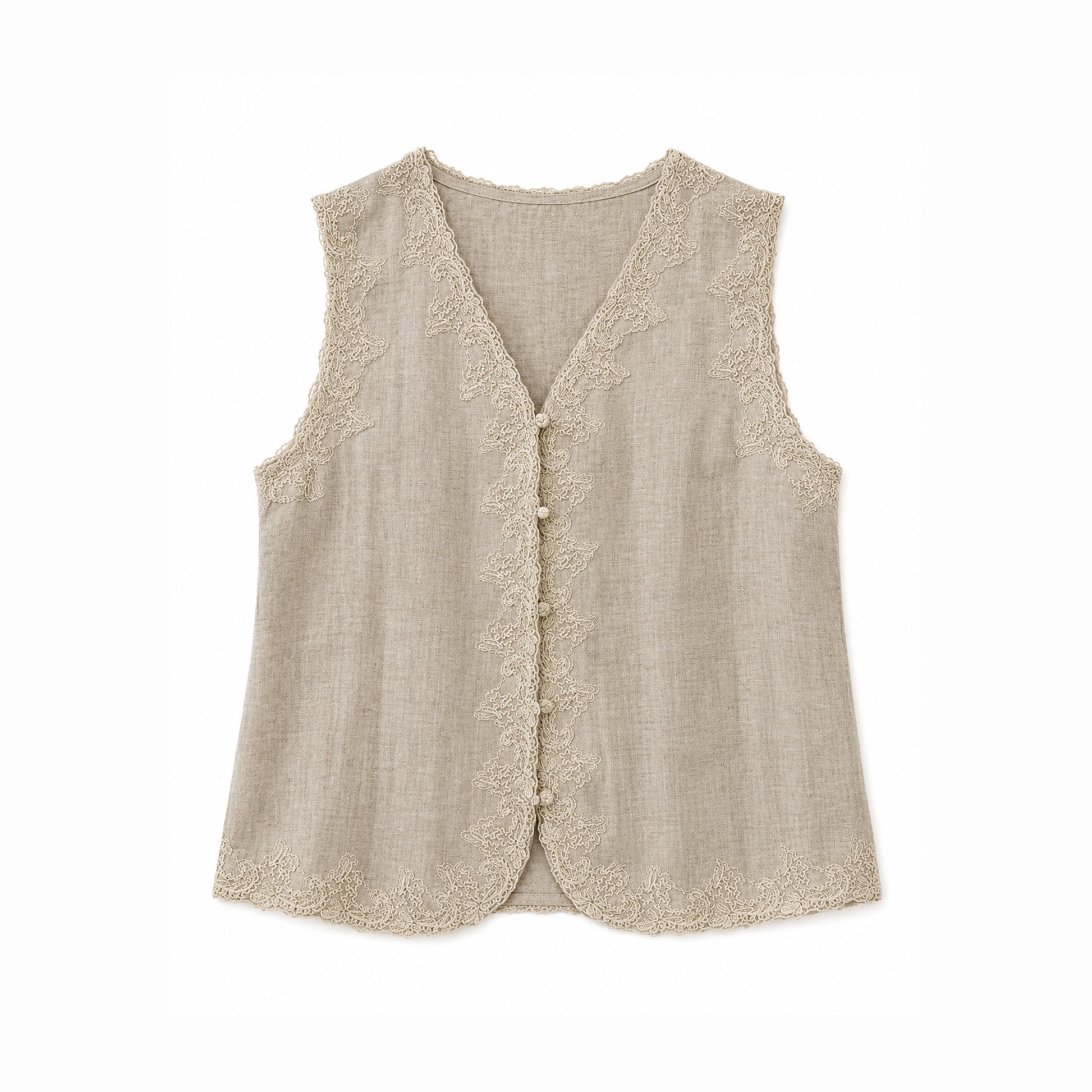 Beige Sleeveless Jacket UAE