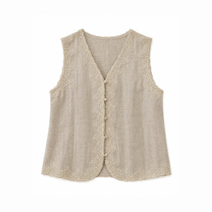 Beige Sleeveless Jacket UAE