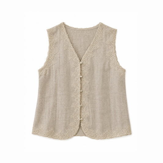 Beige Sleeveless Jacket UAE