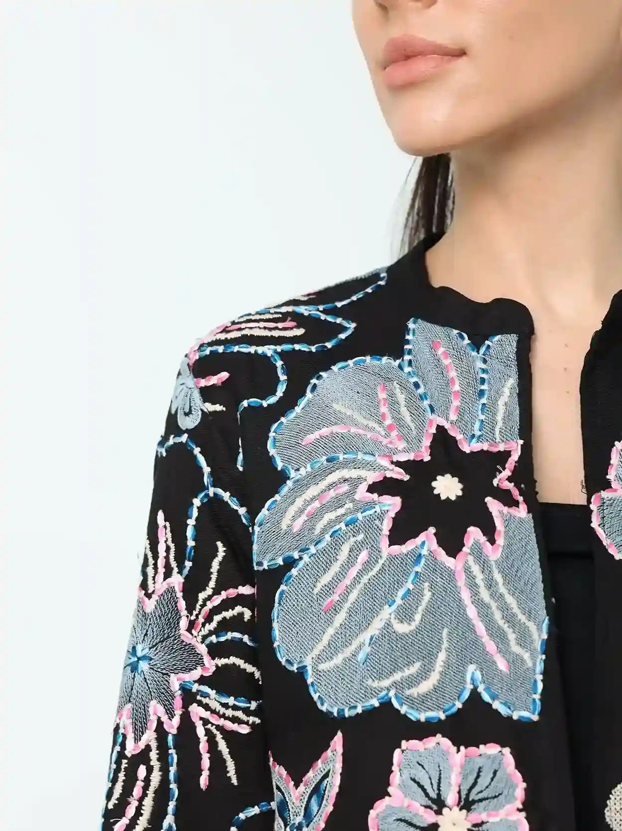 Black Embroidered Ladies Jacket