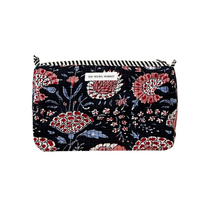 Black Floral Pouch