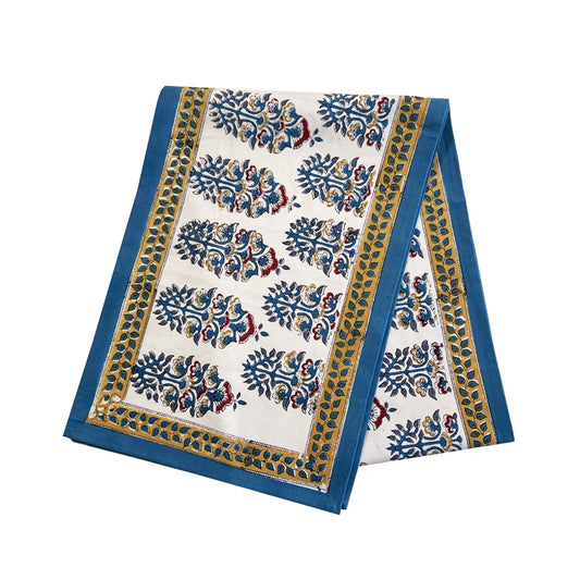 Blue Floral Table Runner