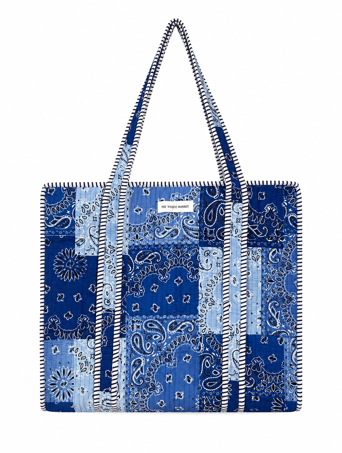 Blue Patch Work Tote Bag
