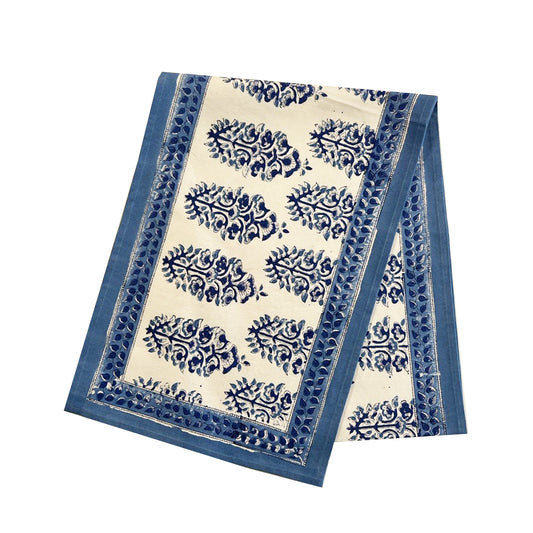 Blue White Pattern Table Runner