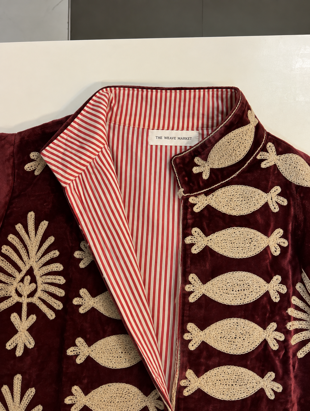 Medallion - Maroon velvet Jacket