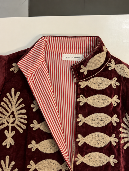 Medallion - Maroon velvet Jacket