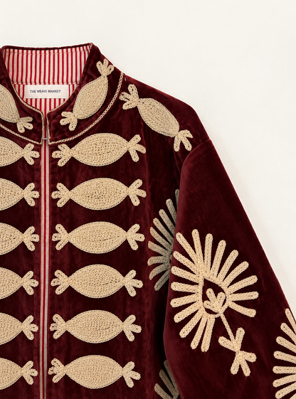 Medallion - Maroon velvet Jacket