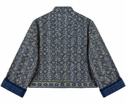 BLUE AJRAK - KANTHA JACKET