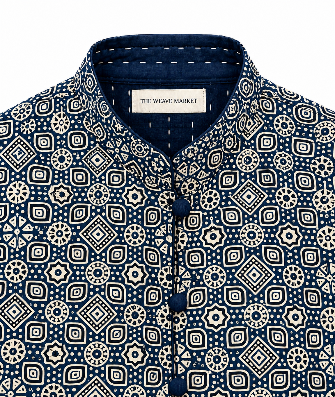 BLUE AJRAK - KANTHA JACKET