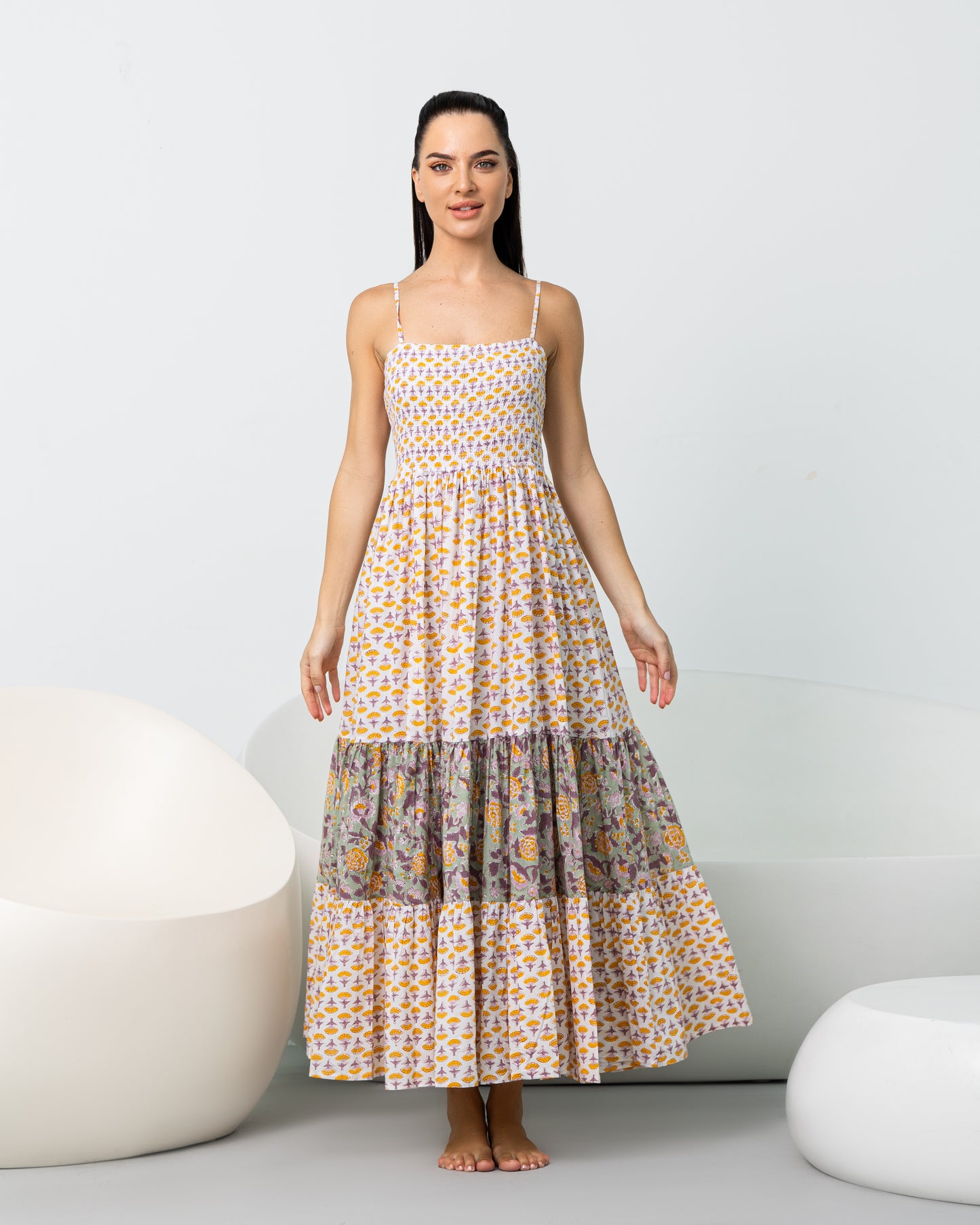 Cotton Printed Long Dress