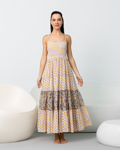 Cotton Printed Long Dress