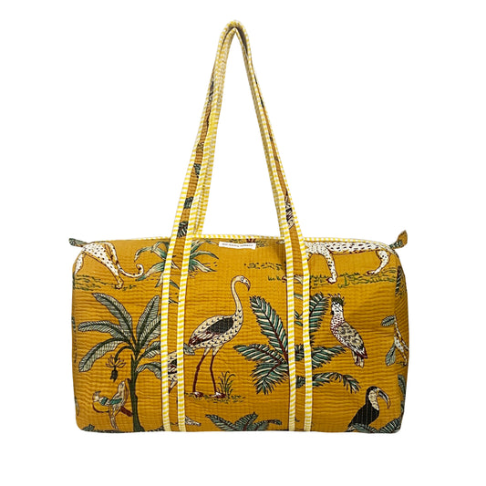 AFRICAN SAFARI - MUSTARD DUFFLE BAG