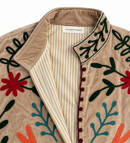 Woodland Tale -Beige  Velvet Jacket