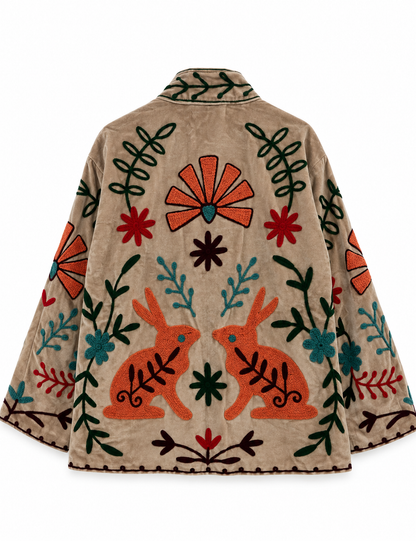 Woodland Tale -Beige  Velvet Jacket