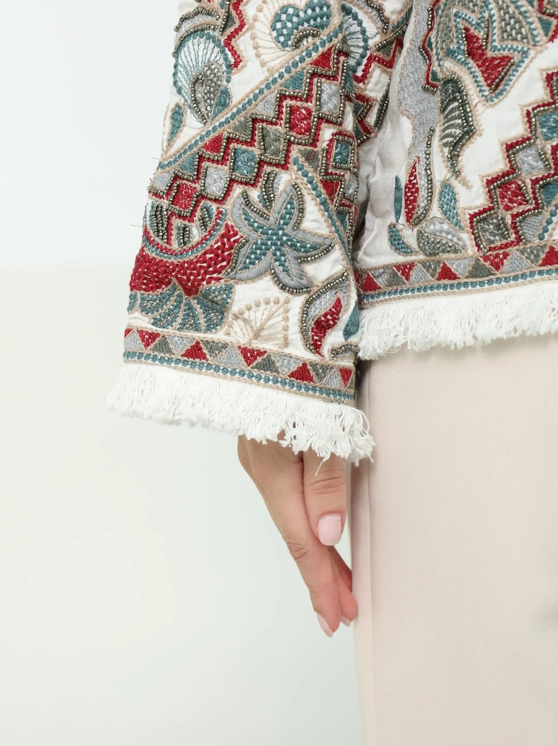 Embroidered Flower Ehnic Jacket
