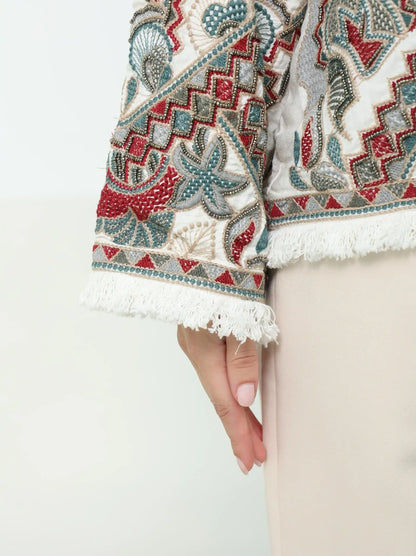 Embroidered Flower Ehnic Jacket