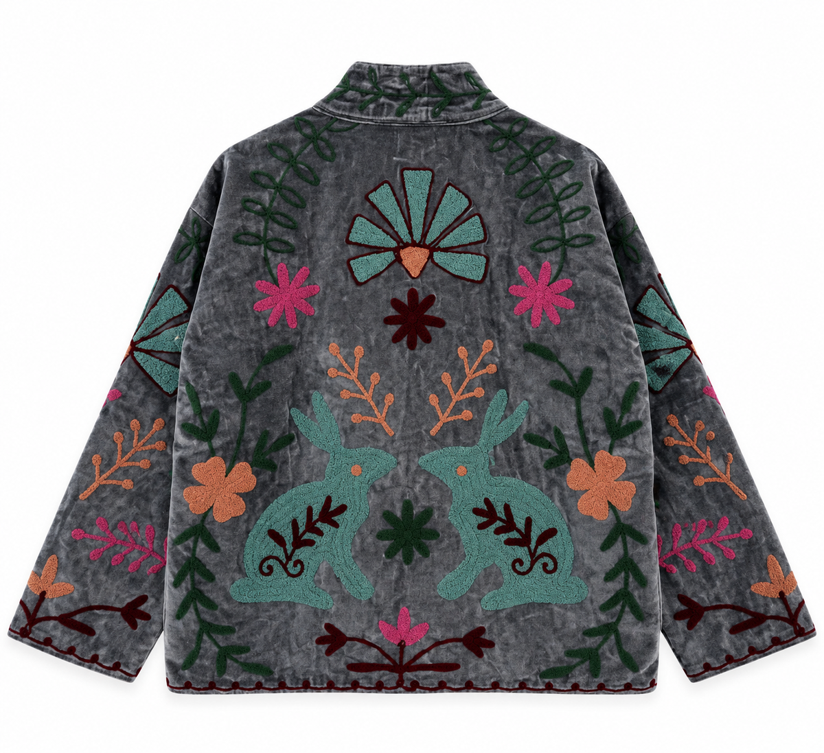 Woodland Tale -Grey  Velvet Jacket