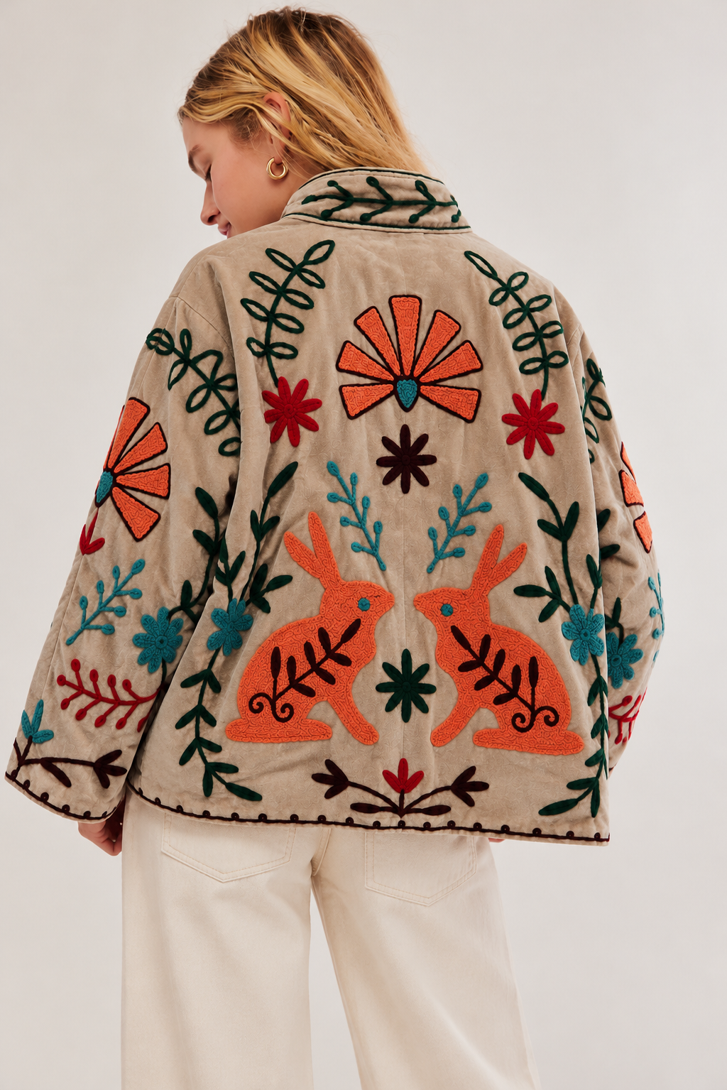 Woodland Tale -Beige  Velvet Jacket