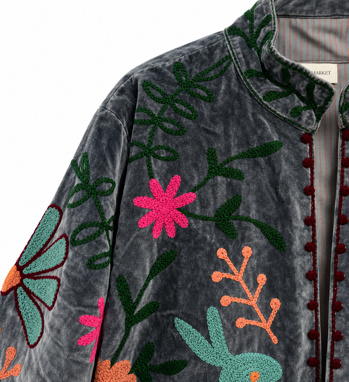 Woodland Tale -Grey  Velvet Jacket