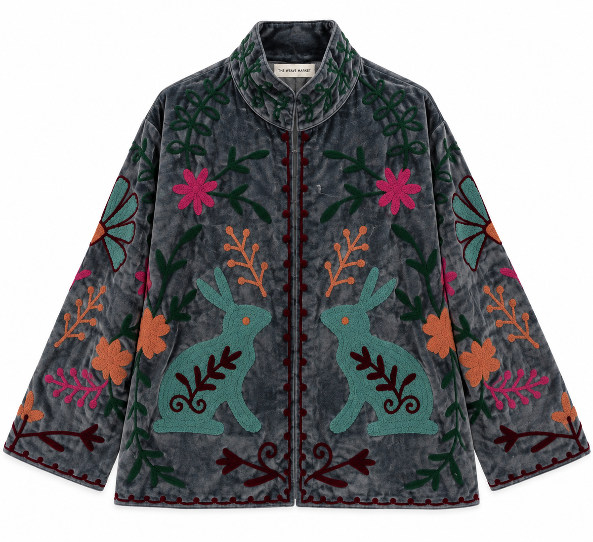 Woodland Tale -Grey  Velvet Jacket