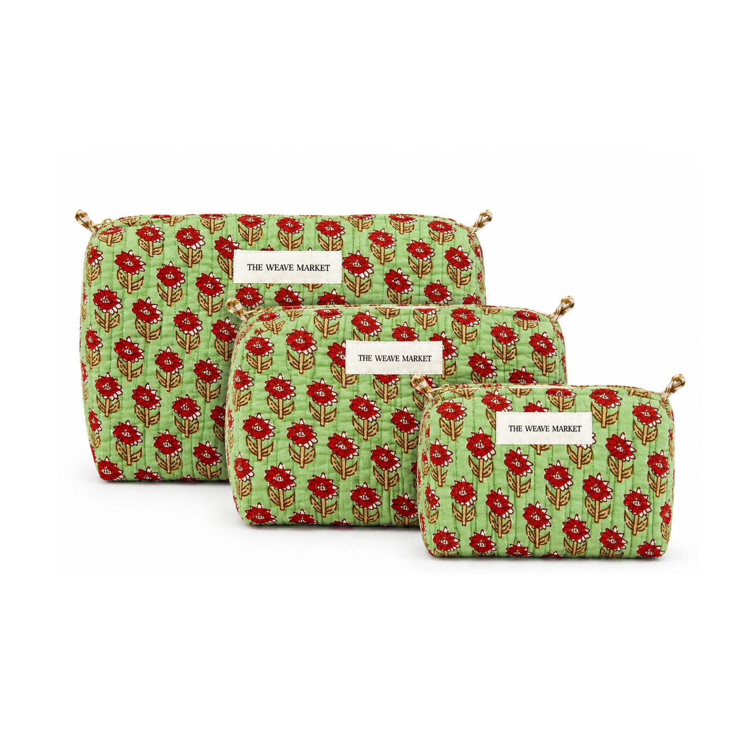 Floral Print Makeup Pouch set of 3