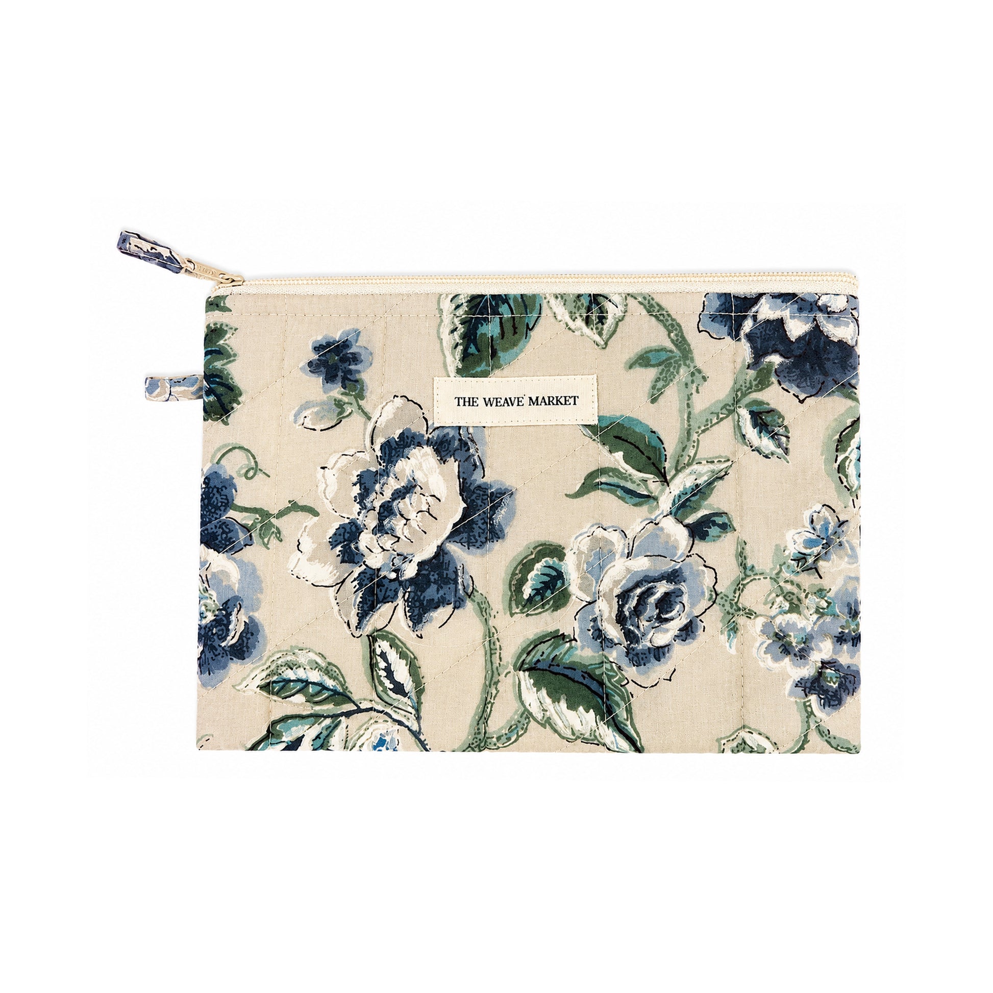 Floral print makeup pouch