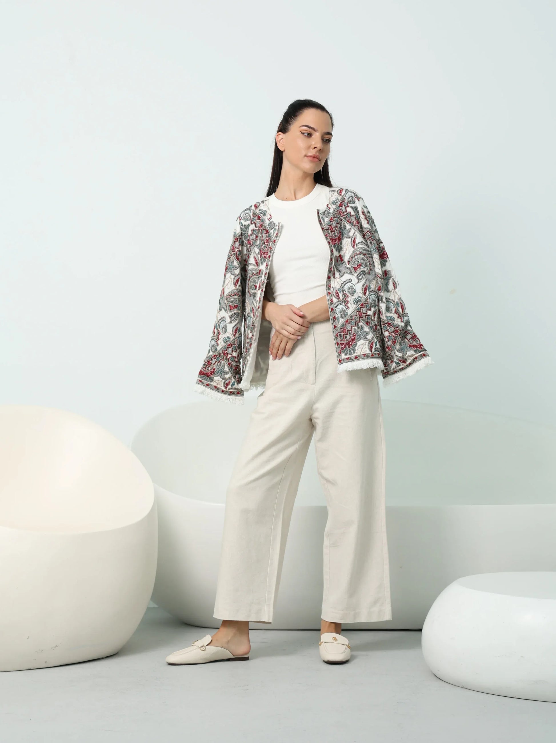 Flower Embroidered Jacket