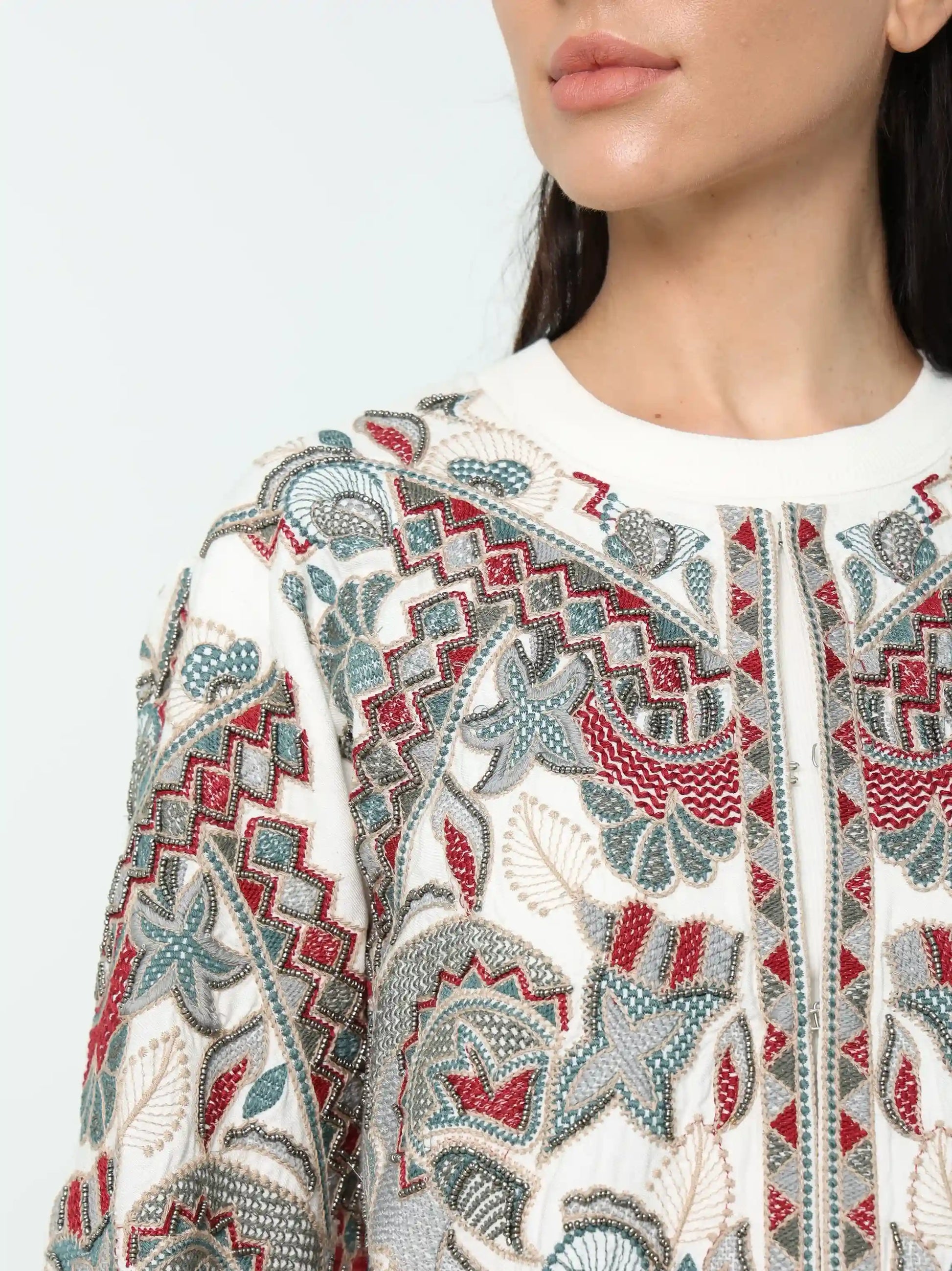 Flower Embroidered Ladies Jacket