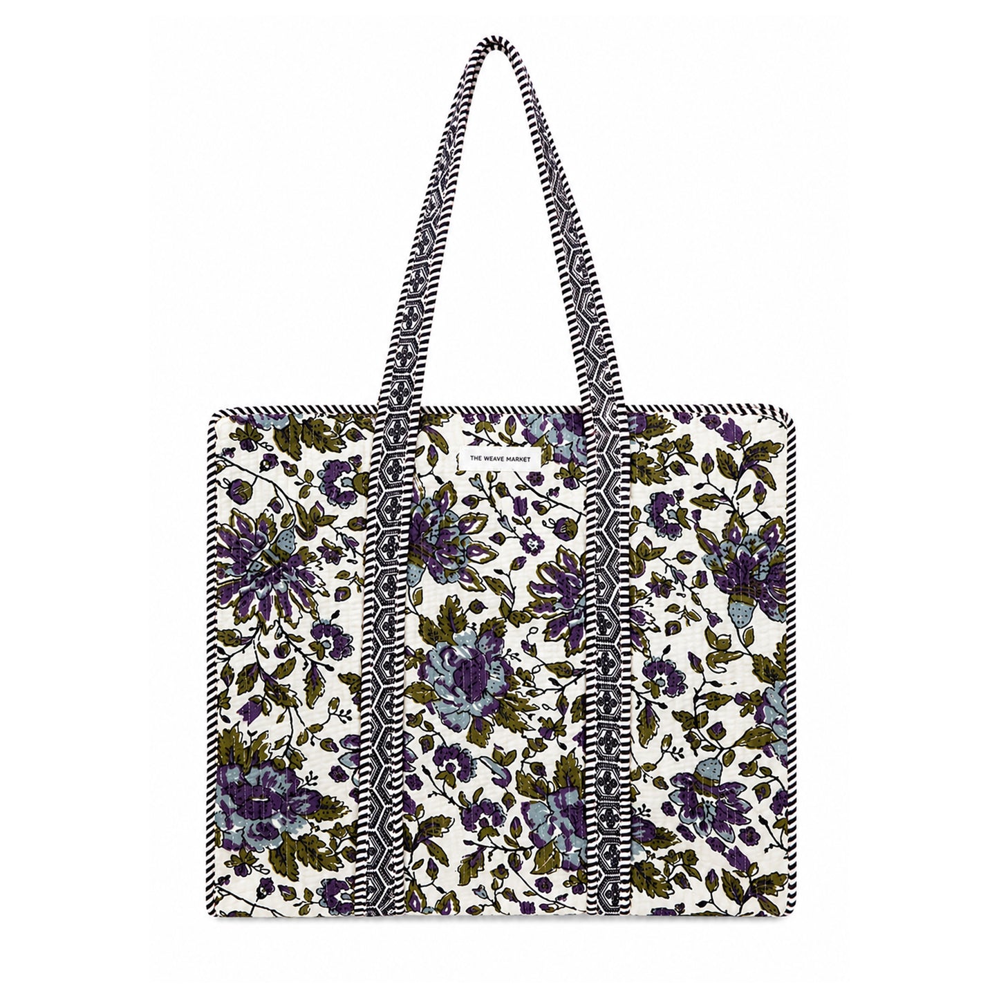 Flower Print branded tote bag