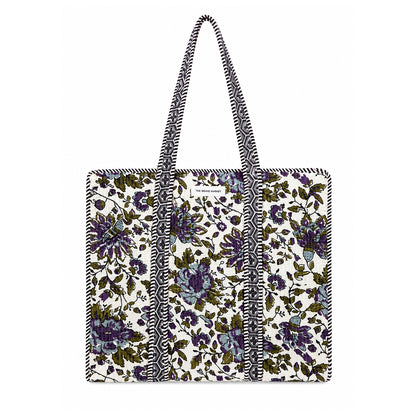 Flower Print branded tote bag