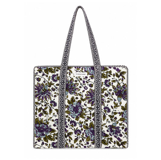 Flower Print branded tote bag