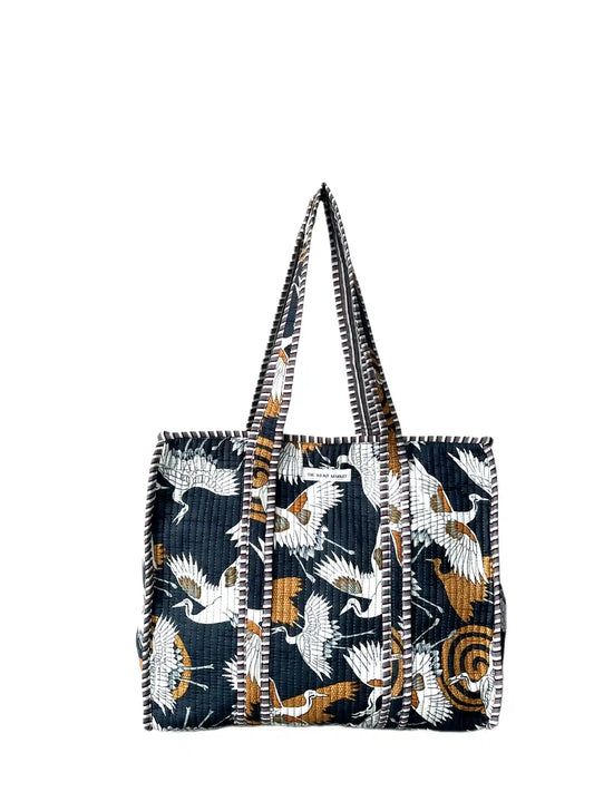 Flying Swan Blue Tote Bag