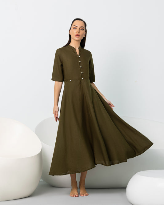 Green Button Down Dress
