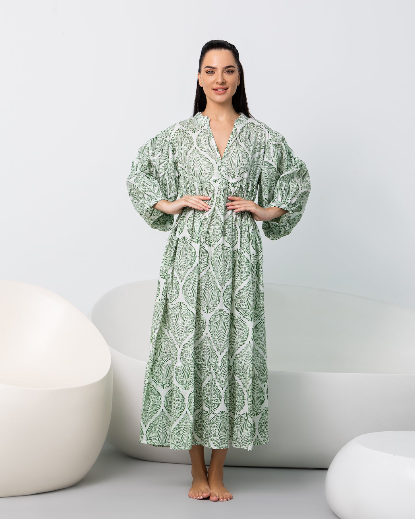 Green Floral Maxi Dress