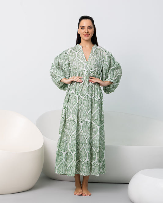 Green Floral Maxi Dress