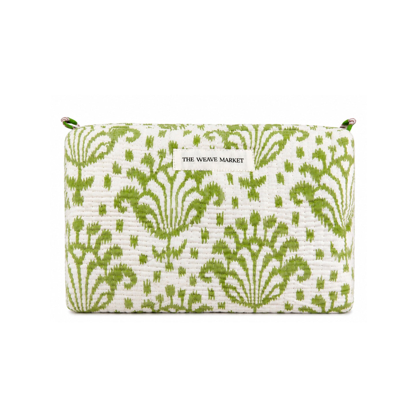 Green Floral Print Pouch