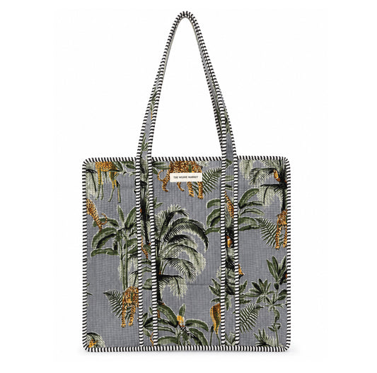 Grey Animal Safari Print Tote Bag