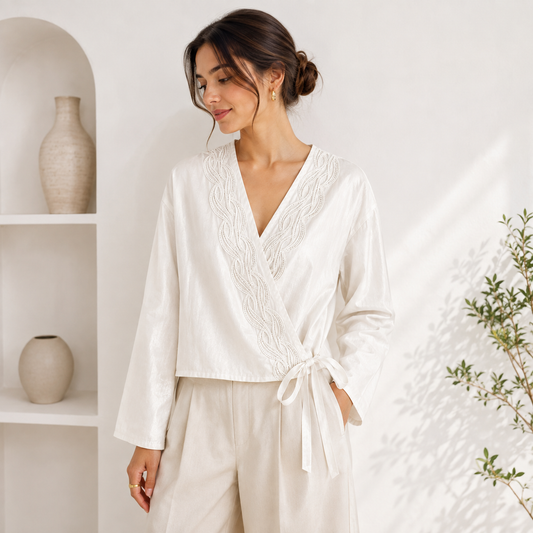 Pearl Weave - Linen Wrap Tunic