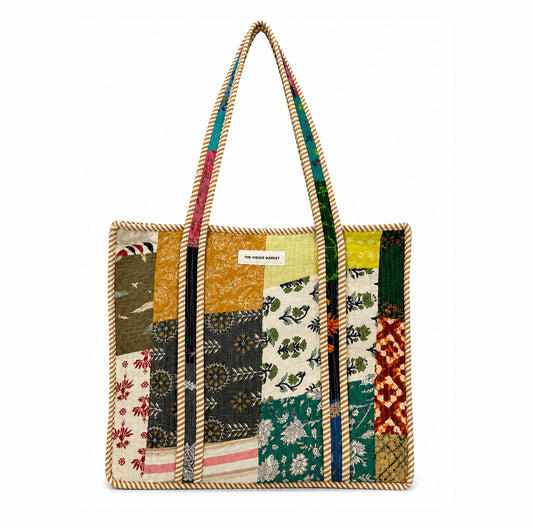 Kantha Patchwork Cotton Tote Bag