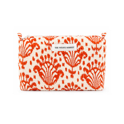 Orange Floral Makeup pouch