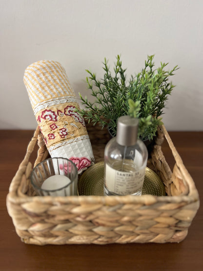 Orange White Pattern Hand Towel